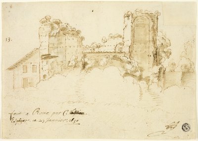 Római táj alkotó: Bartholomeus Breenbergh