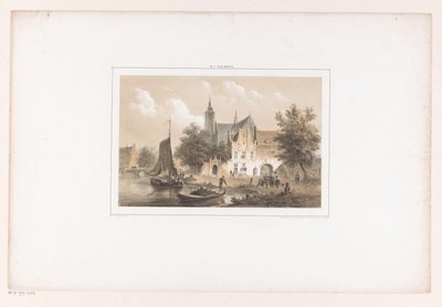 Városkép a folyóval és a templommal alkotó: Bartholomeus Johannes van Hove