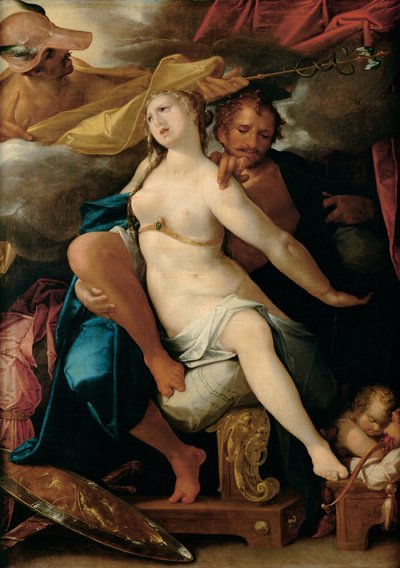 A Merkúr figyelmeztette a Vénuszt és a Marsot, 1586 körül alkotó: Bartholomaeus Spranger