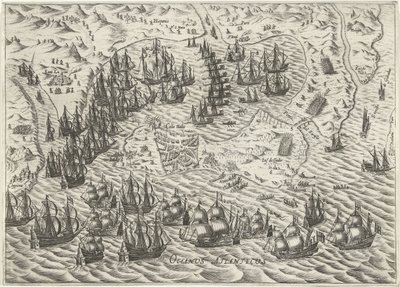 A cadizi csata, 1596 alkotó: Bartholomeus Willemsz. Dolendo (attributed to)