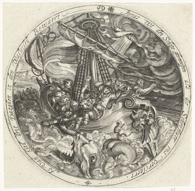 Jónást a tengerészek a fedélzetre dobják alkotó: Bartholomeus Willemsz. Dolendo