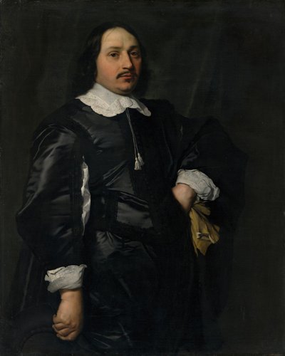 Fekete atlaszsabót viselő úr portréja alkotó: Bartholomeus van der Helst