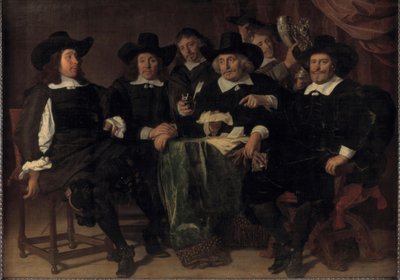 A számszeríjászok céhének elöljárói alkotó: Bartholomeus van der Helst
