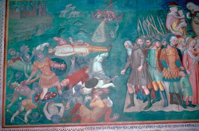 Freskó a Vörös-tengeren átkelő izraelitákról, 14. század alkotó: Bartolo di Fredi