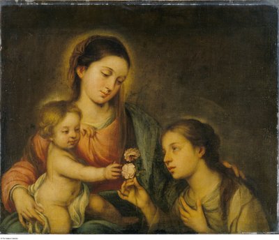 Bartolomé-Esteban Murillo után - A Szűzanya és gyermeke Viterbói Szent Rózsával, P104 alkotó: Bartolomé Esteban Murillo