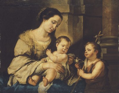 A Szűz és a Gyermek a csecsemő Keresztelő Szent Jánossal alkotó: Bartolomé Esteban Murillo
