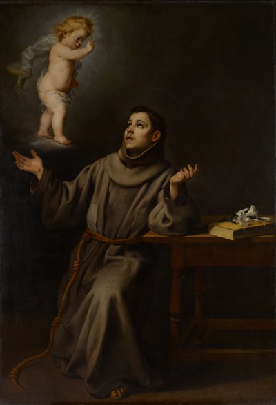 Páduai Szent Antal látomása, 1652. alkotó: Bartolomé Esteban Murillo