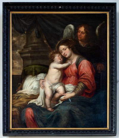 Plébániatemplom (Parochiekerk Sint-Andreas, Beerlegem). Festmény. Szűzanya gyermekével. Bartolomé Murillo (?). alkotó: Bartolomé Esteban Murillo