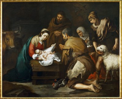 A pásztorok imádása ... (festmény, vászon) alkotó: Bartolomé Esteban Murillo