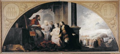 A Szent Mária Maggiore-bazilika alapítása. János patrícius és felesége felfedték a római Libere (Liberius) pápának (352-366 pápának) két egyházi kíséretében álmukat. Bartholomew Stephen Murillo (1617-1682) festménye. alkotó: Bartolomé Esteban Murillo