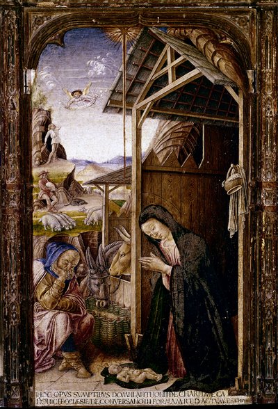 Conversano poliptichonja, a Születés részlete alkotó: Bartolomeo (and workshop) Vivarini