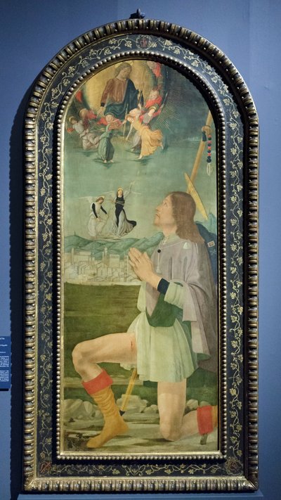 Szent Rókus elűzi a pestist Arezzóból, 1479-80 körül (tempera, tábla) alkotó: Bartolomeo (attr. to) Della Gatta