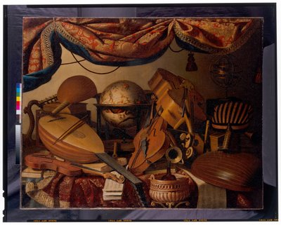 Csendélet hangszerekkel alkotó: Bartolomeo Bettera
