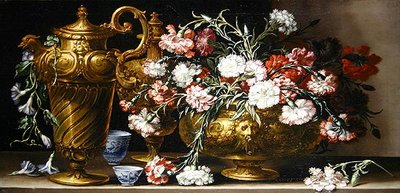 Csendélet rózsaszínekkel tokban és firenzei kancsóval a párkányon (olaj, vászon) alkotó: Bartolomeo Bimbi