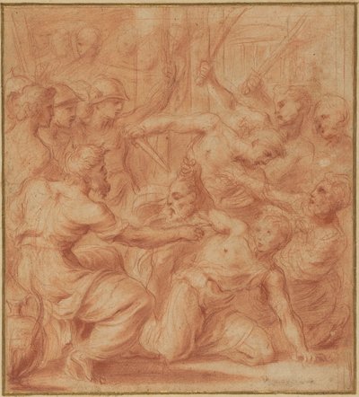 David bietet König Saul den Kopf Goliaths an alkotó: Bartolomeo Biscaino