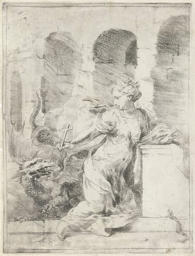 Antiochiai Margit dacol a sárkánnyal alkotó: Bartolomeo Biscaino