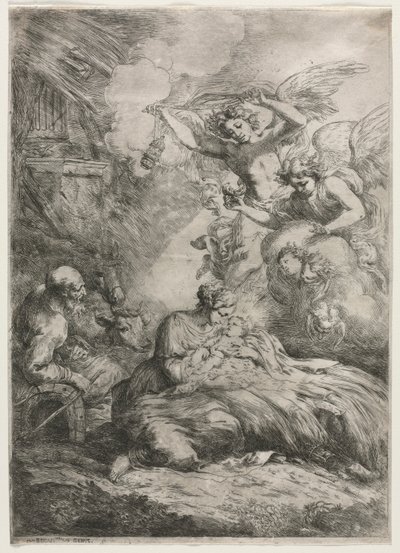 A Születés. alkotó: Bartolomeo Biscaino