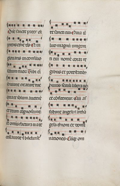 Missale: Fol. 112: néhány zenét tartalmaz a virágvasárnapi liturgia részeként, 1469. alkotó: Bartolomeo Caporali