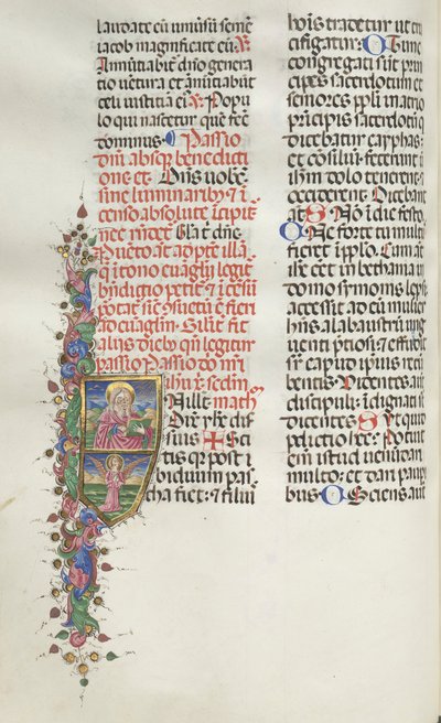 Missale: Fol. 116: Szent Máté angyallal, 1469. alkotó: Bartolomeo Caporali