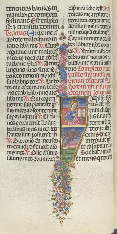 Missale: Fol. 141v: Szent János sassal, 1469. alkotó: Bartolomeo Caporali