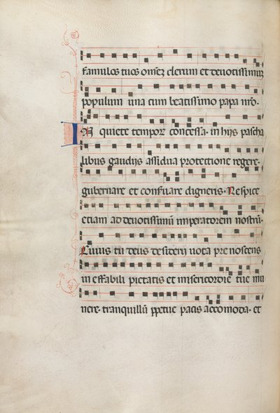 Missale: Fol. 157v: Zene Exultethez, 1469 alkotó: Bartolomeo Caporali