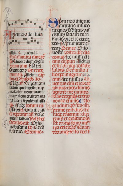 Missale: Fol. 173: Zene Alleluiának stb. húsvét elején, 1469. alkotó: Bartolomeo Caporali