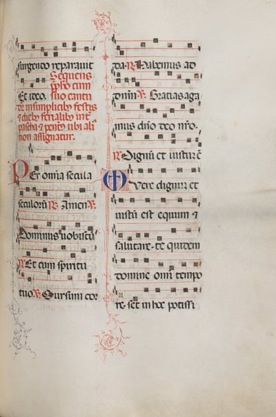 Missale: Fol. 179: Zene különféle hétköznapi imákhoz, 1469. alkotó: Bartolomeo Caporali