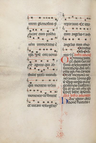 Missale: Fol. 179v: Zene különféle hétköznapi imákhoz, 1469. alkotó: Bartolomeo Caporali