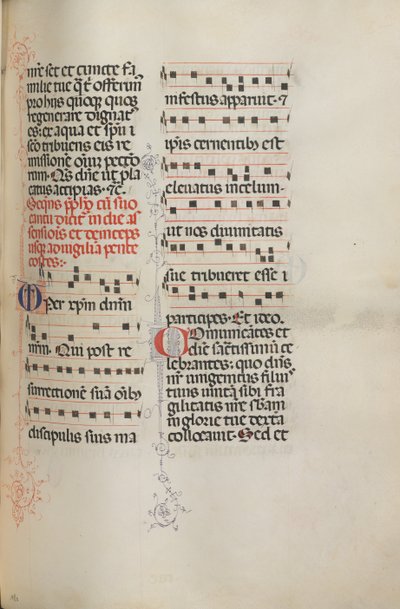 Missale: Fol. 180: Zene különféle hétköznapi imákhoz, 1469. alkotó: Bartolomeo Caporali