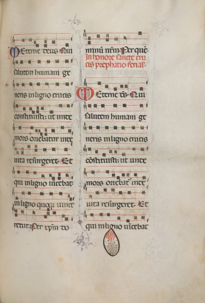 Missale: Fol. 182: Zene különféle hétköznapi imákhoz, 1469. alkotó: Bartolomeo Caporali