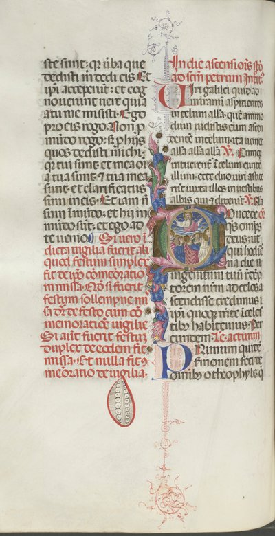 Missale: Fol. 208v: Krisztus mennybemenetele, 1469. alkotó: Bartolomeo Caporali