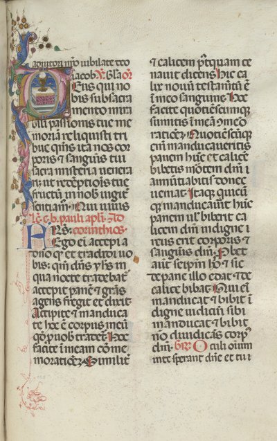 Missale: Fol. 225: Kehely házigazdával, 1469. alkotó: Bartolomeo Caporali