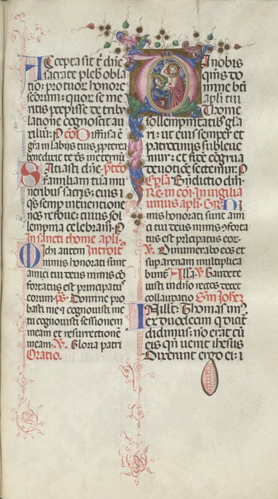 Misekönyv: Fol. 262: Szent Tamás, 1469. alkotó: Bartolomeo Caporali