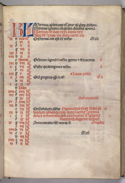Missale: Fol. 4r: márciusi naptároldal, 1469. alkotó: Bartolomeo Caporali