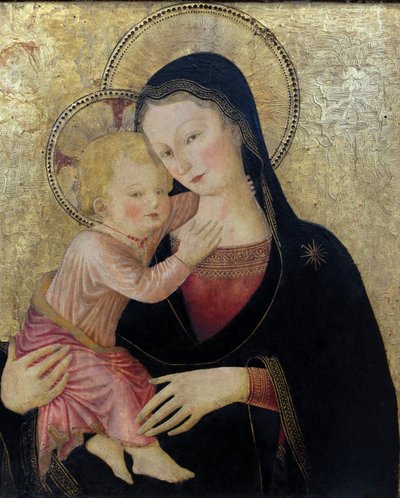 A Szűzanya és gyermeke, részlet. (festmény) alkotó: Bartolomeo Caporali