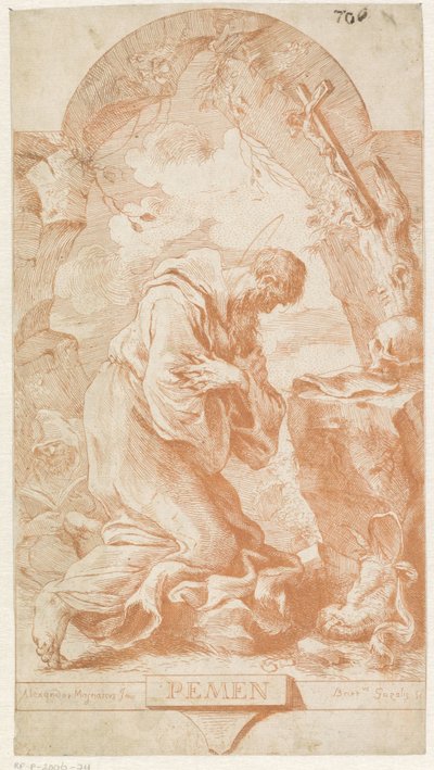 Szent Jeromos Pemen (cím a tárgyon) alkotó: Bartolomeo Gazalis