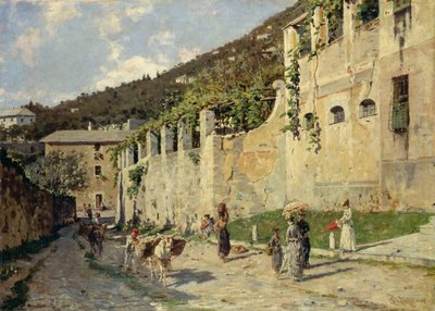 Országút emberekkel és szamarak alkotó: Bartolomeo Giuliano