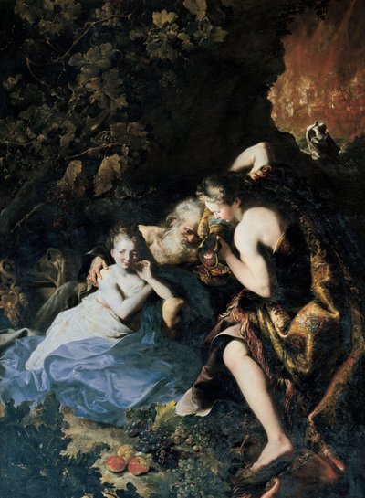 Lót és lányai, 1695-1696 alkotó: Bartolomeo Guidobono