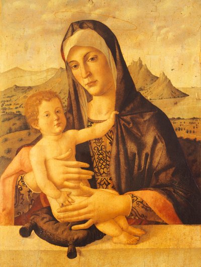 Madonna és gyermek ülve, Bartolomeo Montagna (1450-1523 körül) alkotó: Bartolomeo Montagna