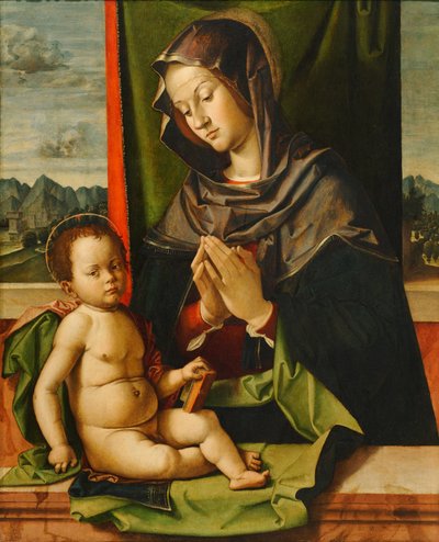 A Gyermeket imádó Szűz alkotó: Bartolomeo Montagna