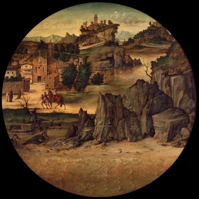 A kastélyra néző kilátás alkotó: Bartolomeo Montagna