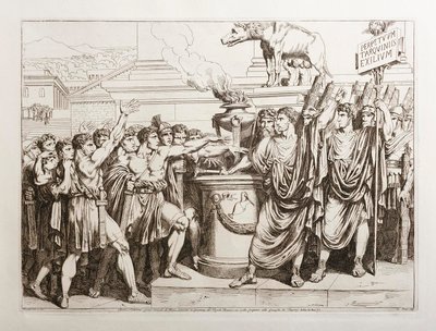 Brutus és Collatinus megesküsznek, hogy elűzik a Tarquiniusokat alkotó: Bartolomeo Pinelli