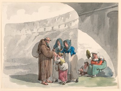 Rajz, Egy remete üdvözlése, 1807-08 alkotó: Bartolomeo Pinelli