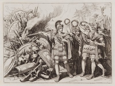 Gaius Marius felgyújtja a cimbri és a teutonok fegyvereit. alkotó: Bartolomeo Pinelli
