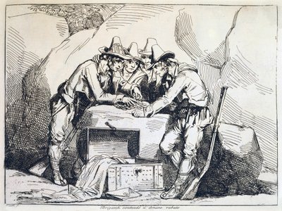 Banditák csoportja, Bartolomeo Pinelli (1781-1835), metszet alkotó: Bartolomeo Pinelli