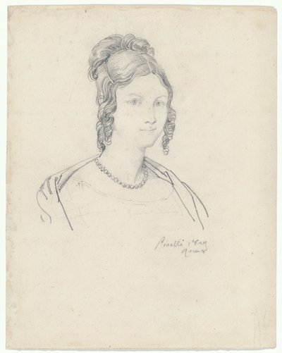 Fiatal nő portréja, feltehetően Barbara Massimo hercegnő alkotó: Bartolomeo Pinelli