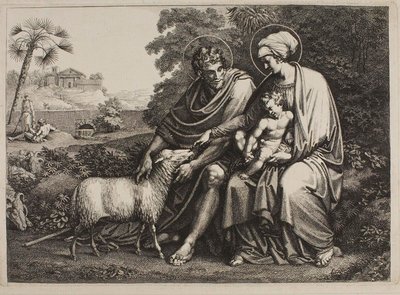 Pihenés az Egyiptomba menekülés során alkotó: Bartolomeo Pinelli