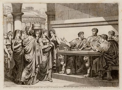 A római nők áldozata (metszet) alkotó: Bartolomeo Pinelli