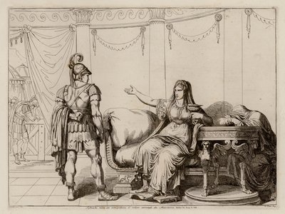 Sophonisba megkapja a mérget, amelyet Massinissa hozott neki (metszet) alkotó: Bartolomeo Pinelli