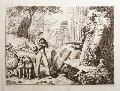 A Fórum romjai között állva alkotó: Bartolomeo Pinelli